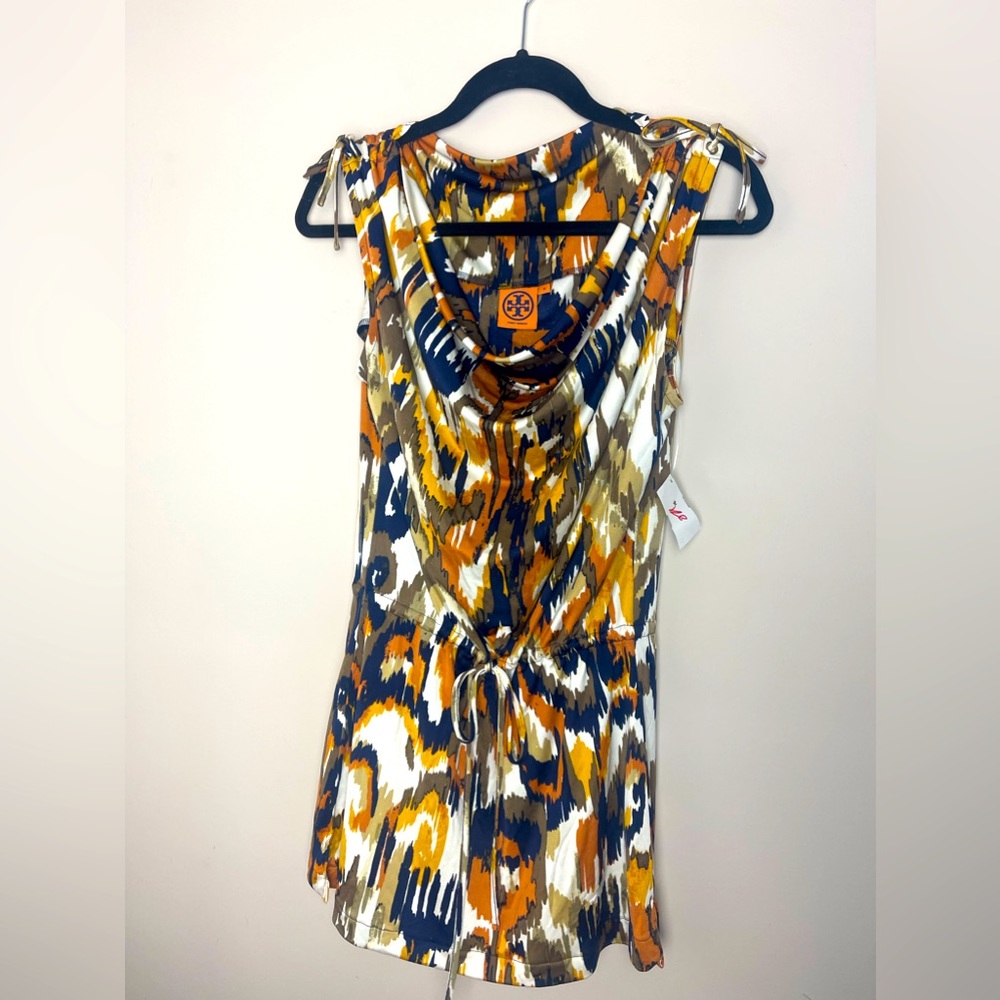 EUC Tory Burch Tie Waist Printed Top